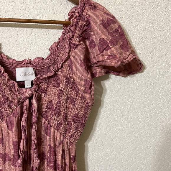 Cleobella | Ashlyn Batik Print Tie Front Midi Dress XS - Picture 3 of 7